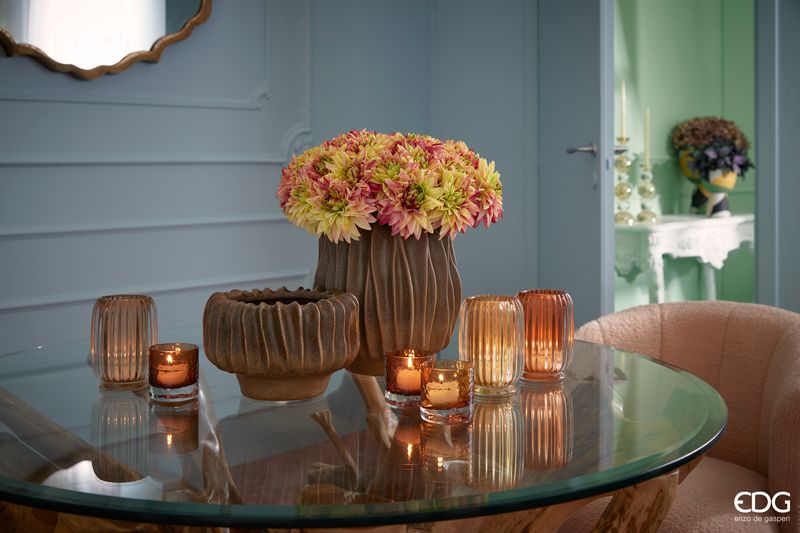 EDG LYSHOLDER H12 cm Oransje