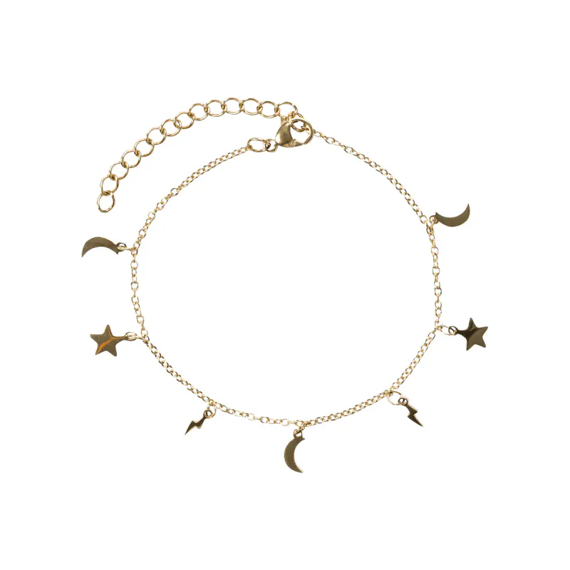 Dark CHARM BRACELET EXTRA THIN GOLD