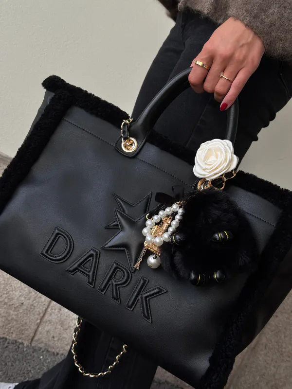 Dark BUNNY BAG CHARM BLACK
