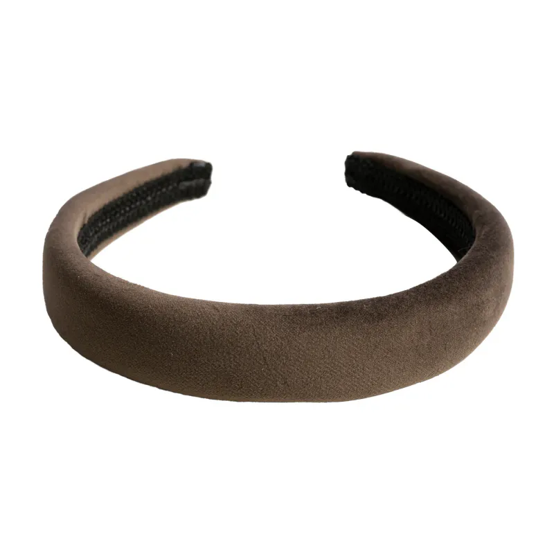 Dark VELVET HAIR BAND BOLD CHOCOLATE BROWN