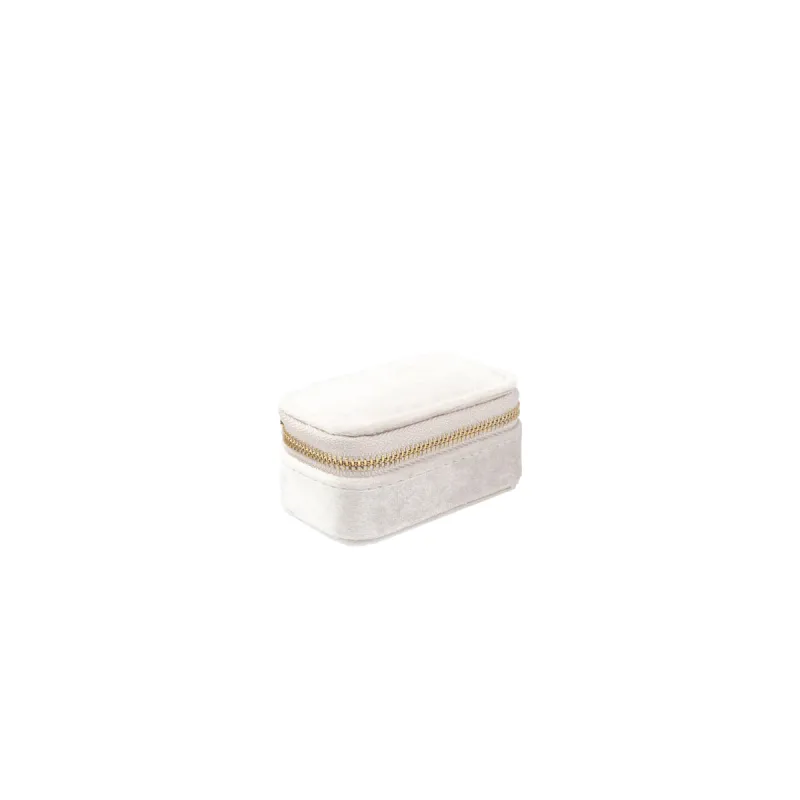 Dark VELVET JEWELLERY BOX MICRO OFF WHITE