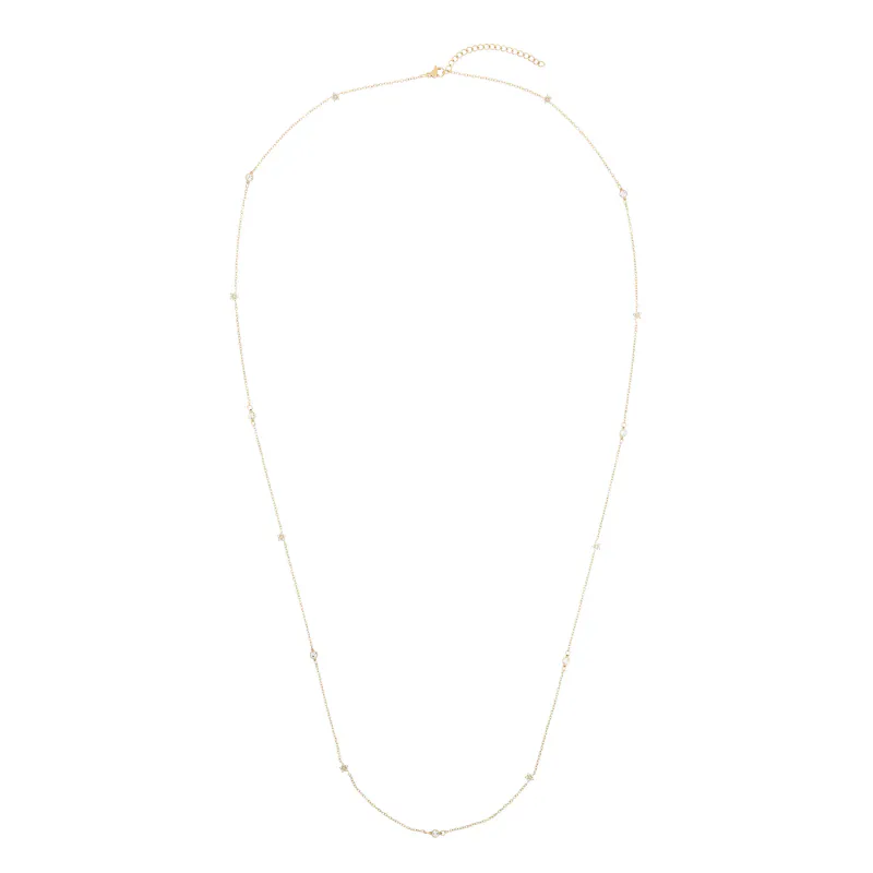 Dark CRYSTAL STAR & DOT CHAIN NECKLACE