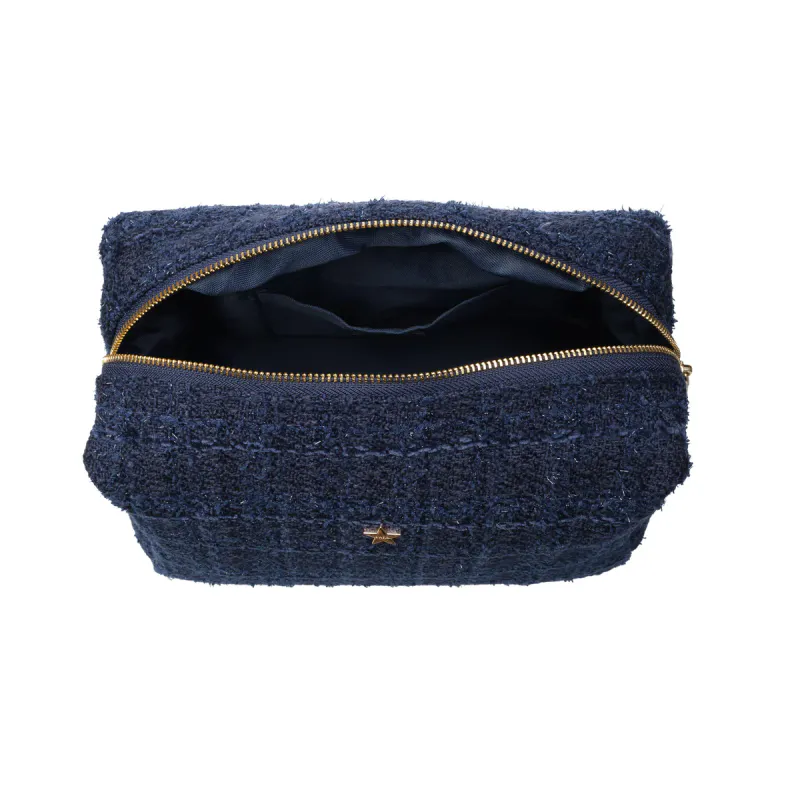 Dark TWEED MAKE-UP POUCH LARGE DARK NAVY BLUE