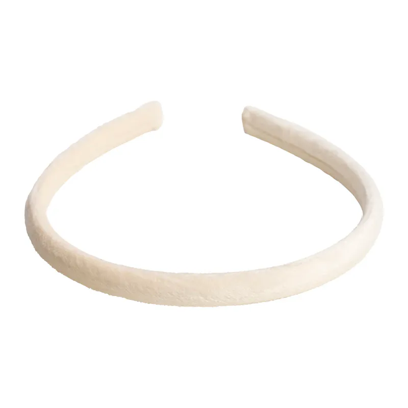 Dark VELVET HAIR BAND THIN VANILLA