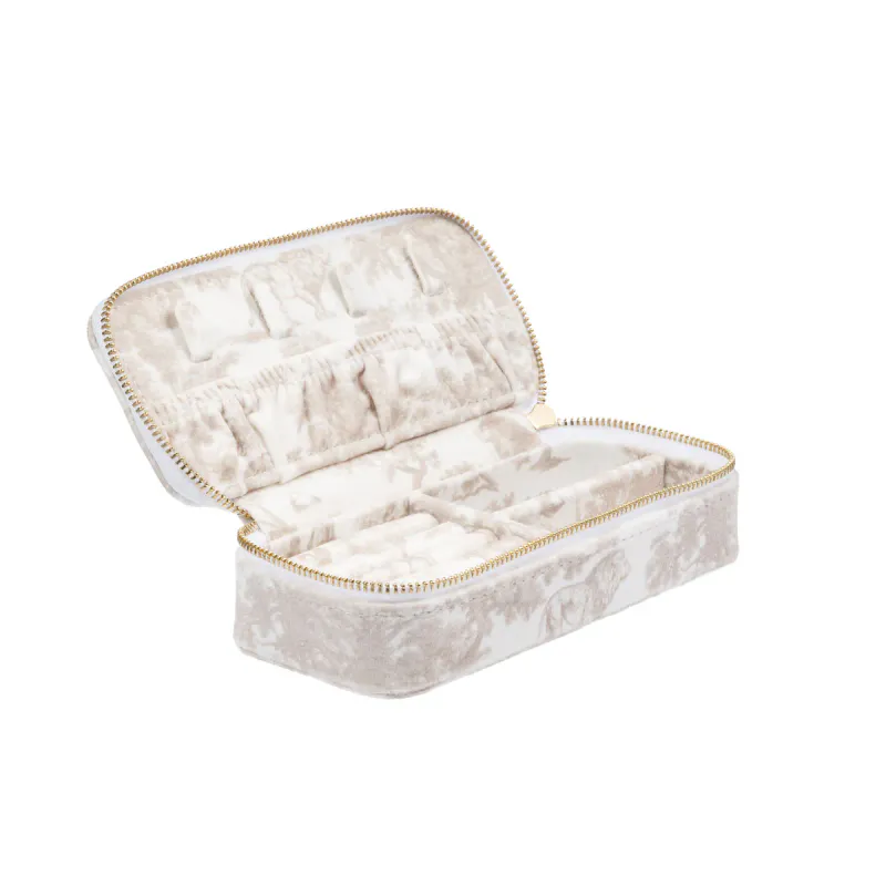 Dark VELVET JEWELLERY BOX MINI SAND SAVANNAH PATTERN