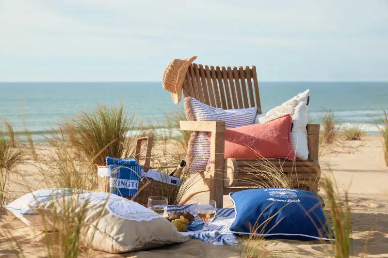 Lexington PUTETREKK m/frynser Beige/Hvit 50x50cm