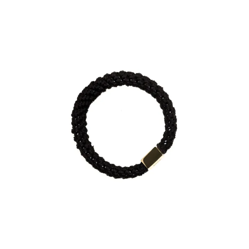 Dark FAT HAIR TIE BLACK W/GOLD